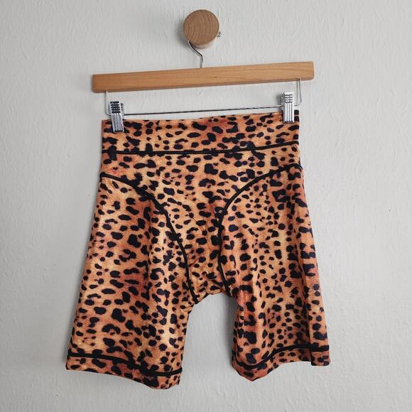 NEW We Are Hah x Free People Eco Bareback Lanka Leopard Print Biker Shorts - Picture 3 of 9